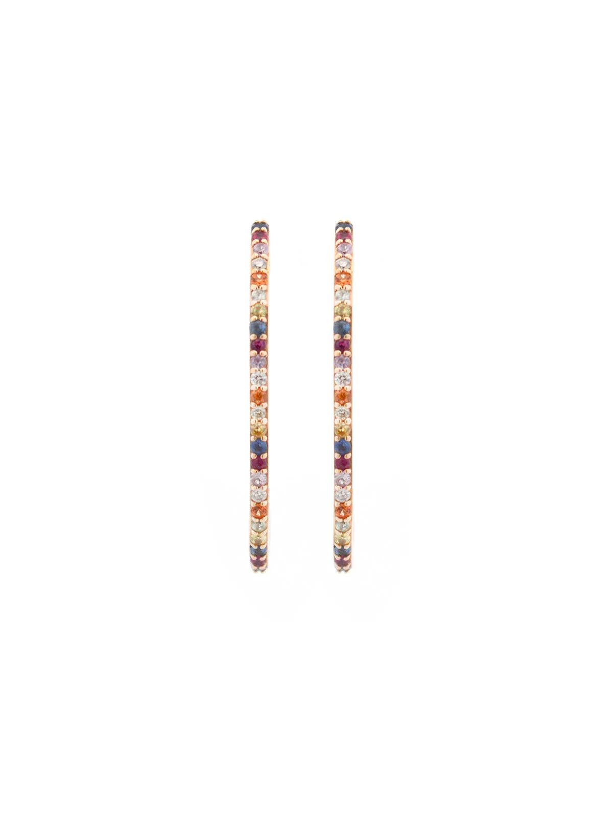 0.46ct Diamond Multi Color Sapphire 14K Gold Climber Earrings