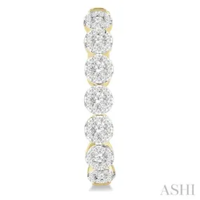 1 Ctw Round Cut Lovebright Diamond Hoop Earrings in 14K Yellow and White Gold