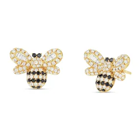 10K Gold 0.87ct Bumble Bee Diamond Studs