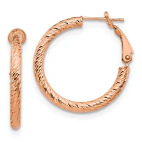 10k Rose Gold Omega Back Hoop Earrings