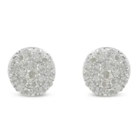 10k White Gold Diamond Cluster Stud Earrings (0.5 cttw, I-J Color, I2-I3 Clarity)