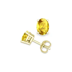 10k Yellow Gold Plated 2 Carat Princess Cut Created Yellow Sapphire Stud Earrings