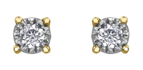 10K Yellow/White Gold "Illiuminaire" Diamond Studs