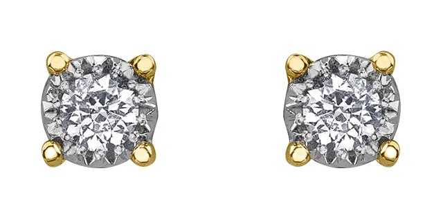 10K Yellow/White Gold "Illiuminaire" Diamond Studs