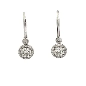 1.35ct 18k White Gold Diamond Drop Earrings