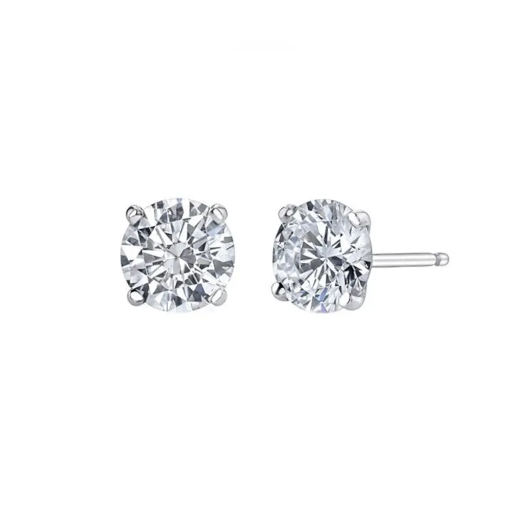 1.40 Cttw. White Gold Diamond Solitaire Earrings