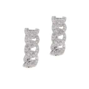 14k Diamond Rope Hoops