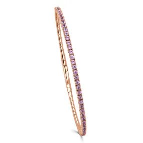 14K Gold & Pink Sapphire Flexible Bangle - 1.85ct