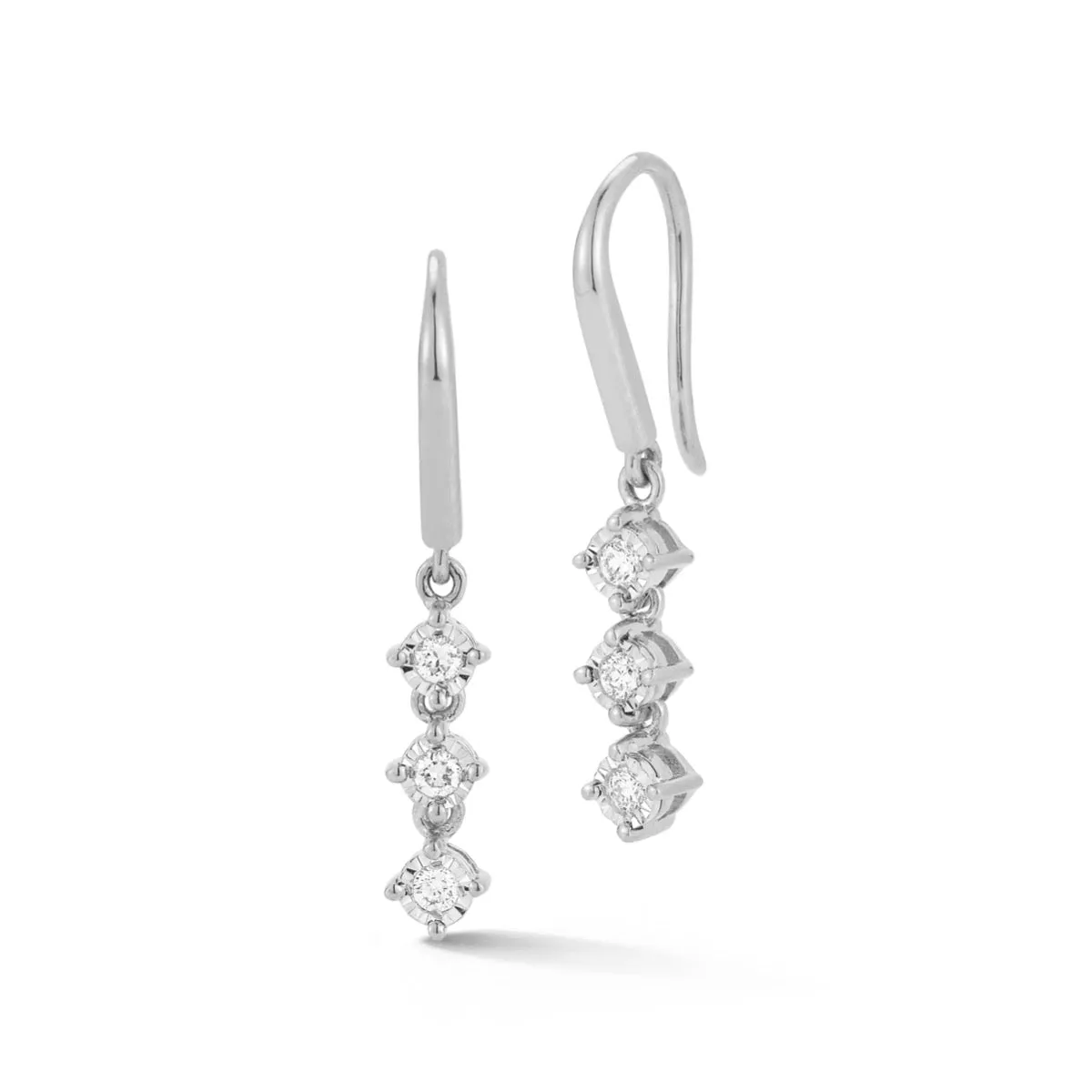 14K Gold Ava Bea Triple Drop Diamond Earrings- Online Only