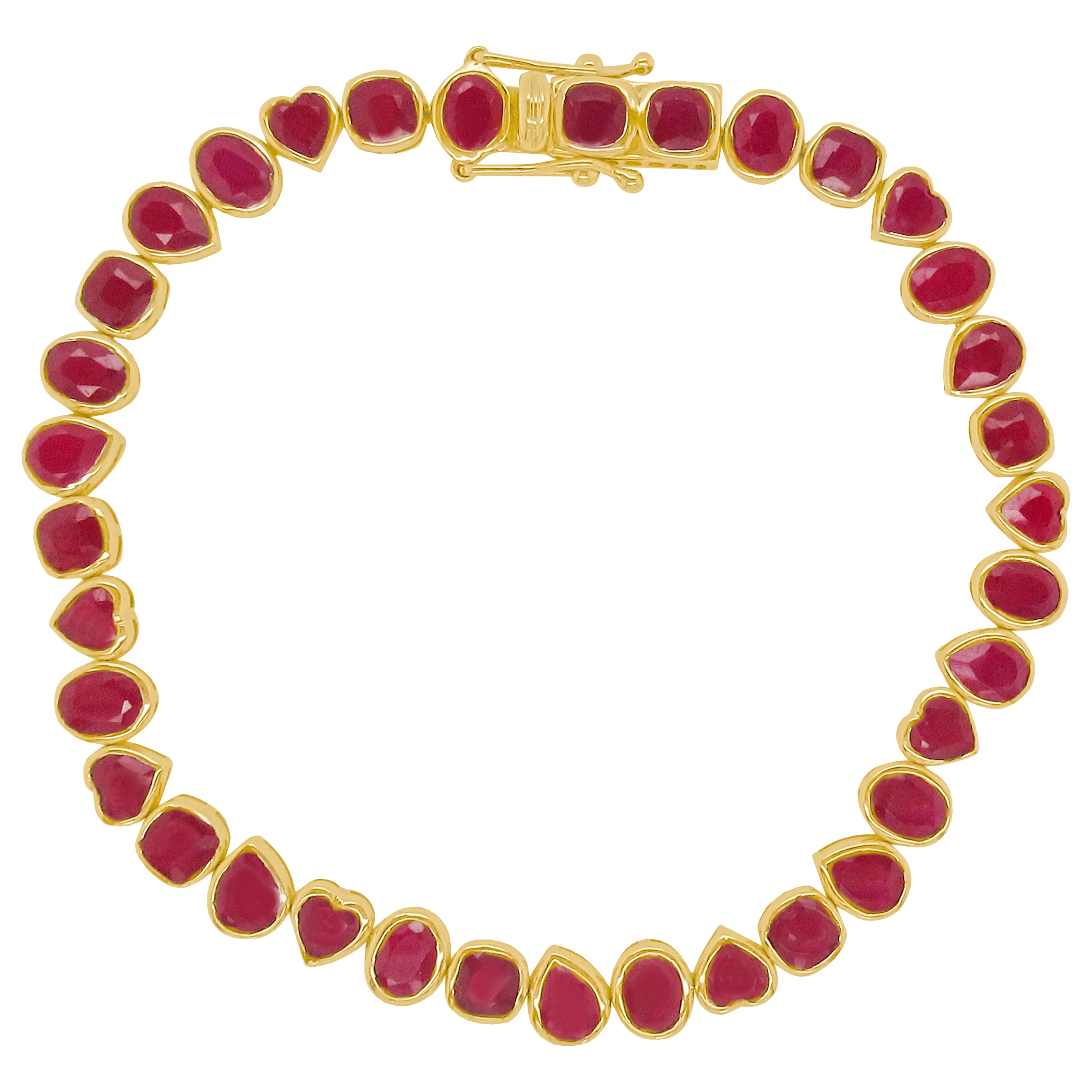 14K GOLD RUBY BREE BEZEL BRACELET