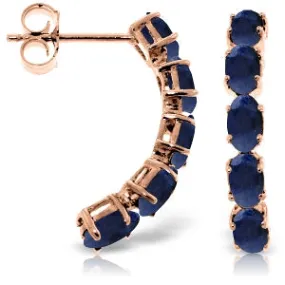 14K Solid Rose Gold Earrings w/ Natural Sapphires