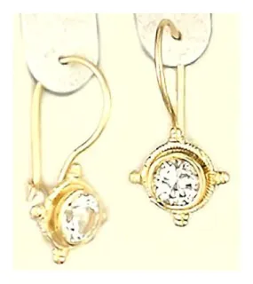 14k Terpsichore White Sapphire Earrings