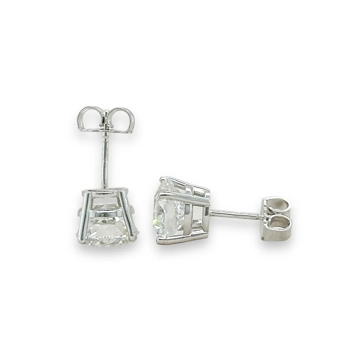 14K W Gold 3.67ctw E/VVS2 Lab-Created Diamond Earrings IGI