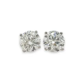 14K W Gold 3.67ctw E/VVS2 Lab-Created Diamond Earrings IGI