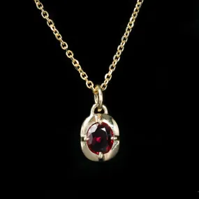 14K Yellow Gold 0.40 Carat Oval Cut Ruby Charm/Pendant