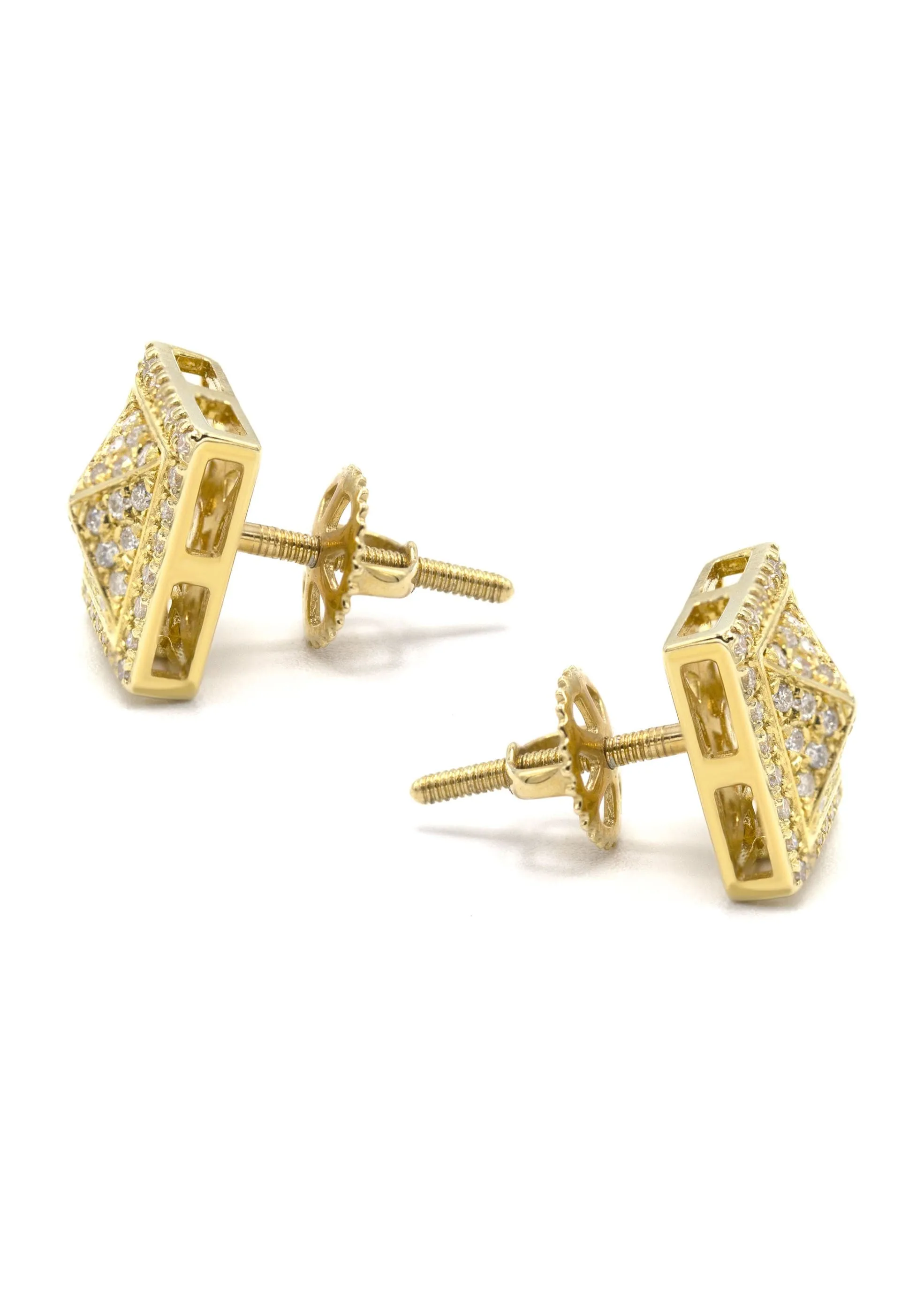 14K Yellow Gold Diamond Earrings For Men | 0.27 Carats | 2.3 Grams