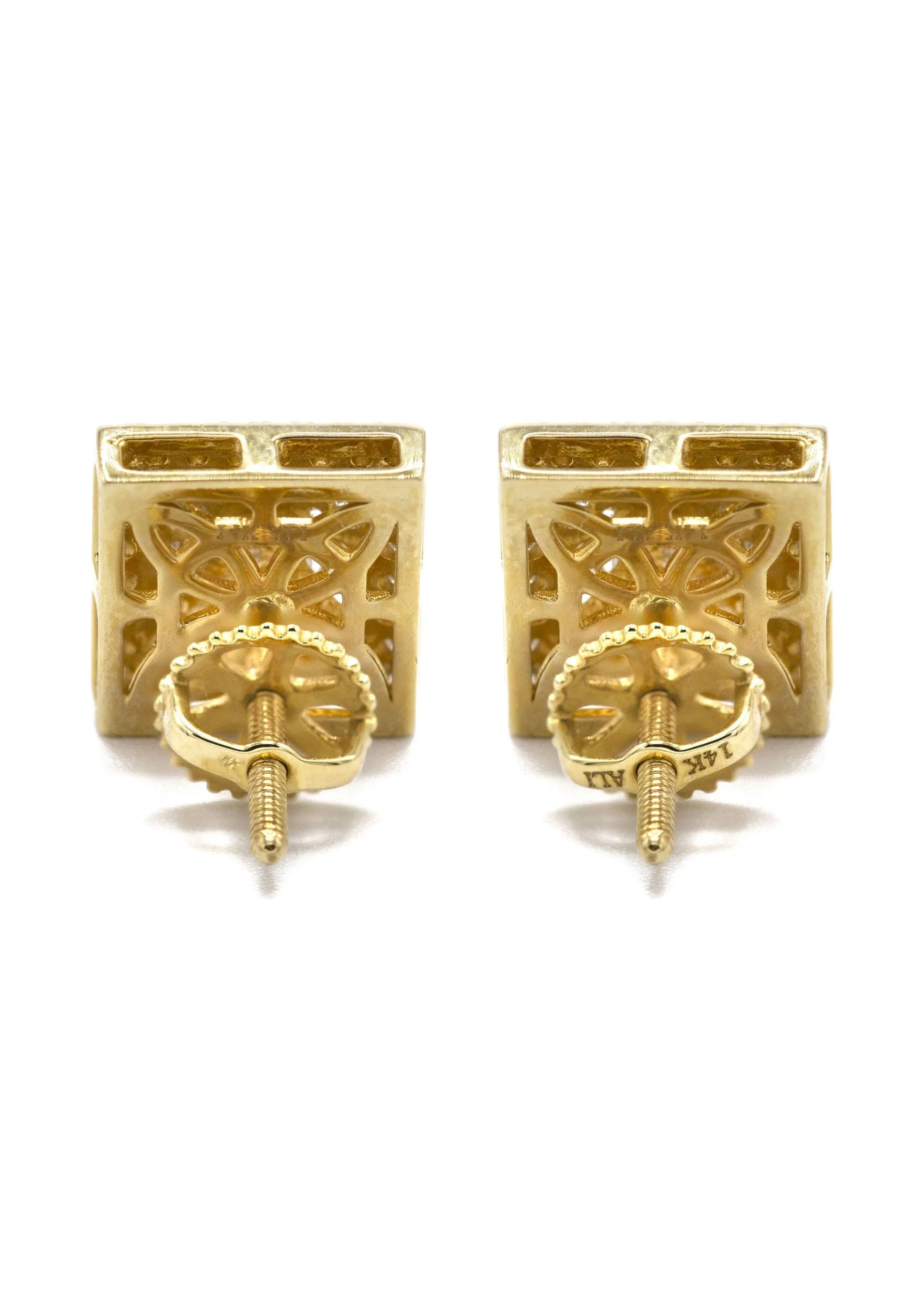 14K Yellow Gold Diamond Earrings For Men | 0.27 Carats | 2.3 Grams