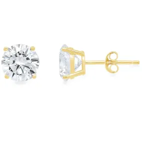 14k Yellow Gold White Diamond Stud Earrings in 0.75 Ct 4 Prong Push Back Diamond Earrings With Brilliant Round Cut Diamond Stud Earrings For Women And Men Perfect Gift By Paris Jewelry