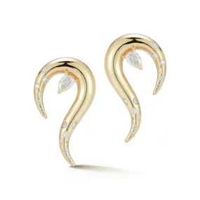 14kt Diamond Swoosh Earrings