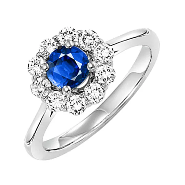 14KT White Gold & Diamond Classic Book Color Ensembles Fashion Ring  - 1/2 ctw