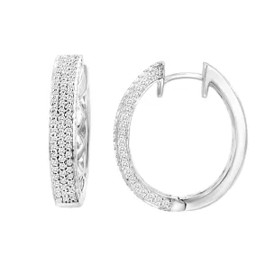 14KW 222RD0.98CT  EARRING HUGGIES (102DE1613)