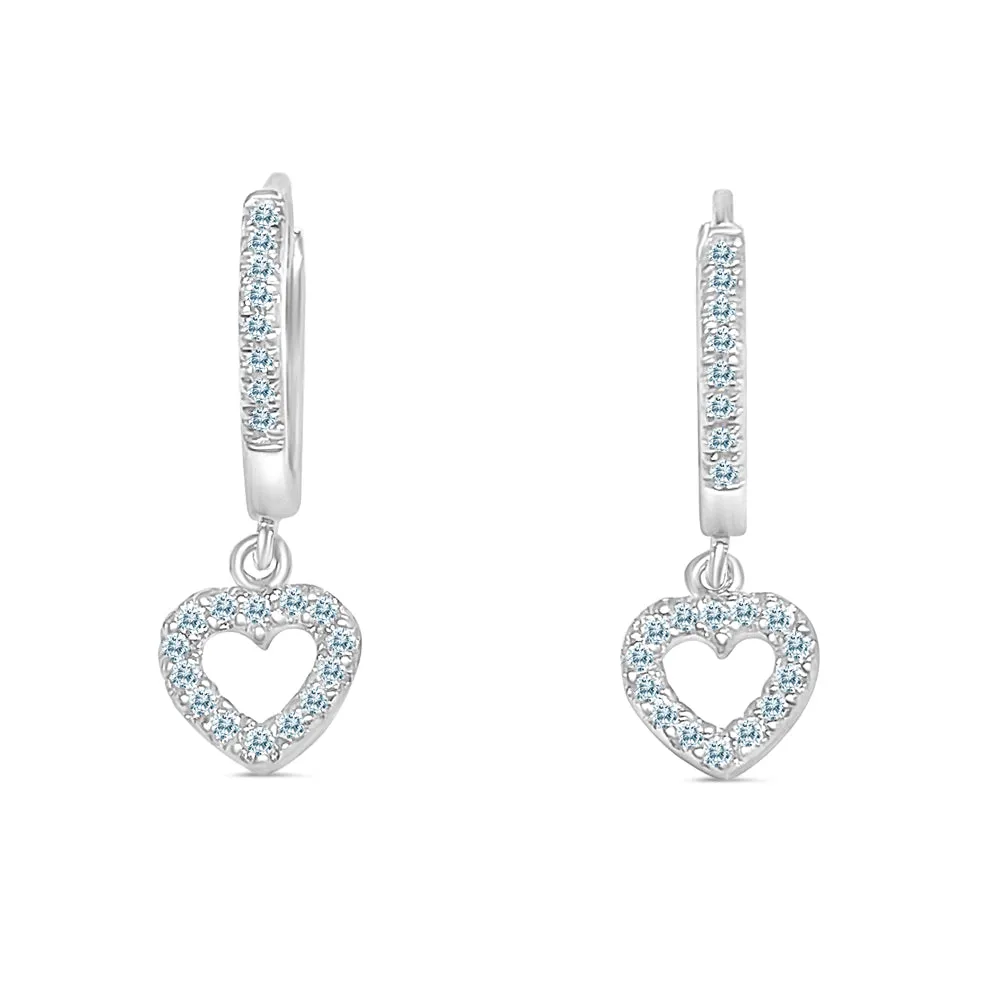 14KW 44DIA(S/C) 0.21CT, HUGHIE/ HEART EARRINGS (121EA4886AD)