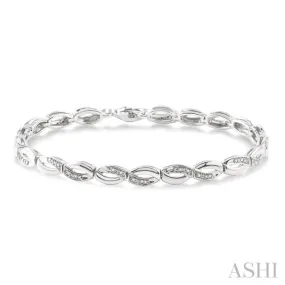 1/6 Ctw 'FIG 8' Shape Single Cut Diamond Bracelet in Sterling Silver