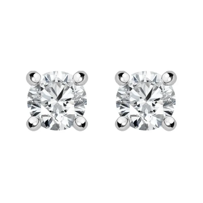 18ct White Gold 0.15ct Diamond Solitaire Stud Earrings