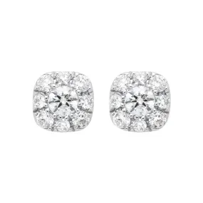 18ct White Gold 0.31ct Diamond Cushion Stud Earrings