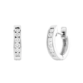 18ct White Gold 0.35ct Diamond Hoop Earrings