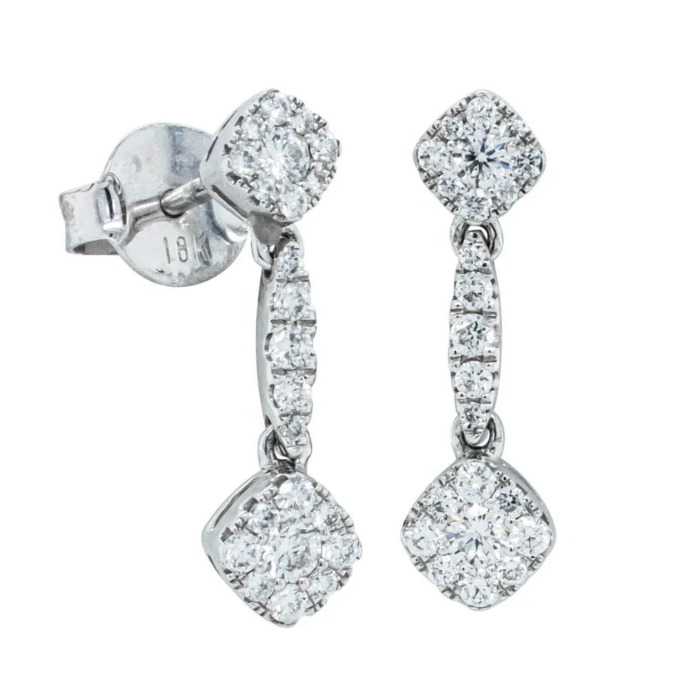 18ct White Gold .43ct Diamond Drop Earrings