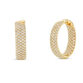 18K Gold 3.54ct Pave Diamond Inside-out Hoops