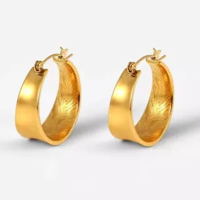 18K Gold-Filled Flat Gold Hoops