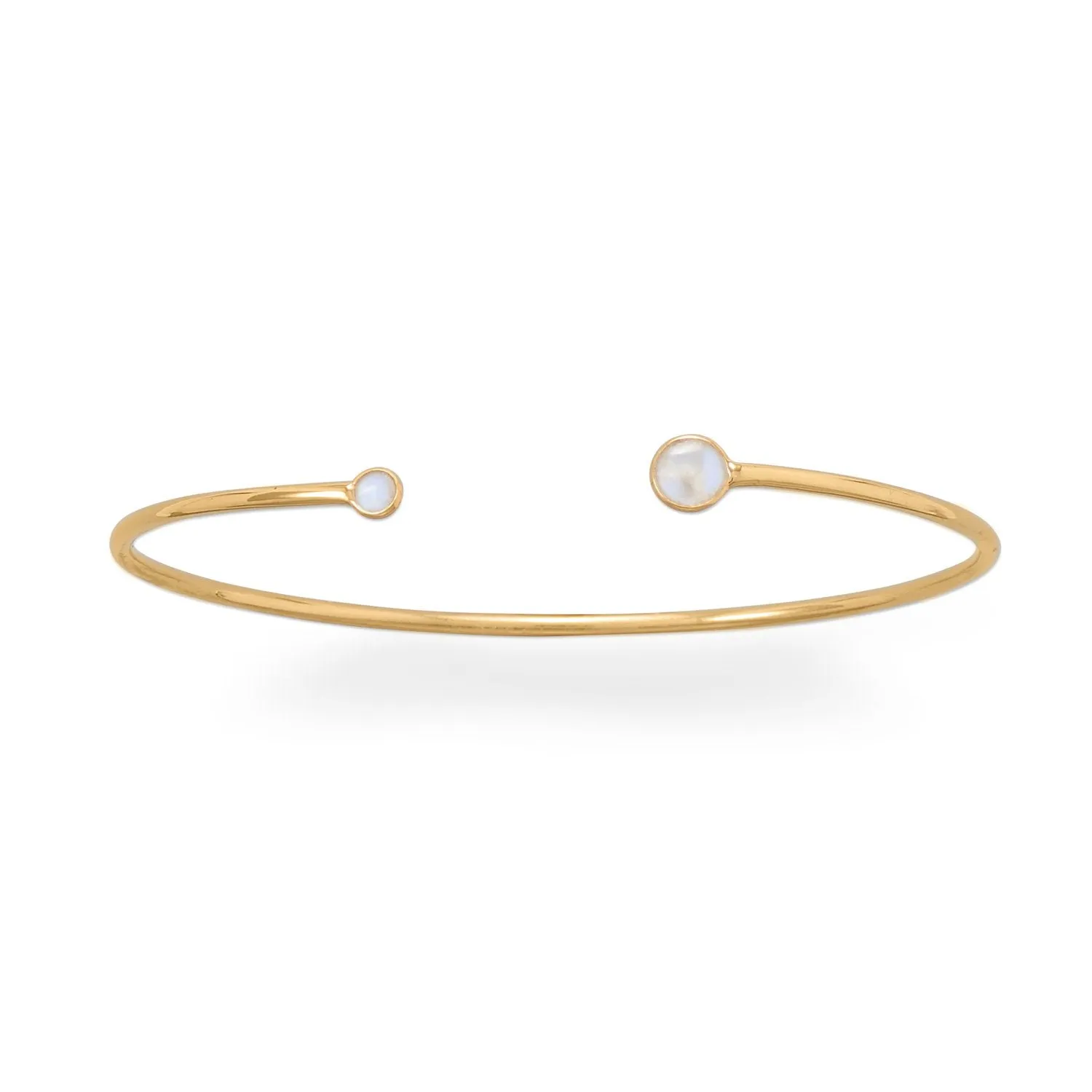 18k Gold Moonstone Cuff Bangle