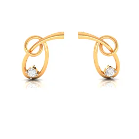 18k Kalka Shape Gold & Diamond Earrings