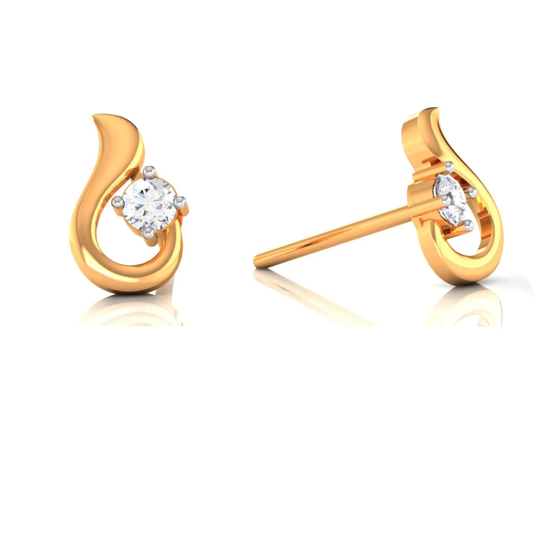 18k Unique Designed Diamond Gold Earrings