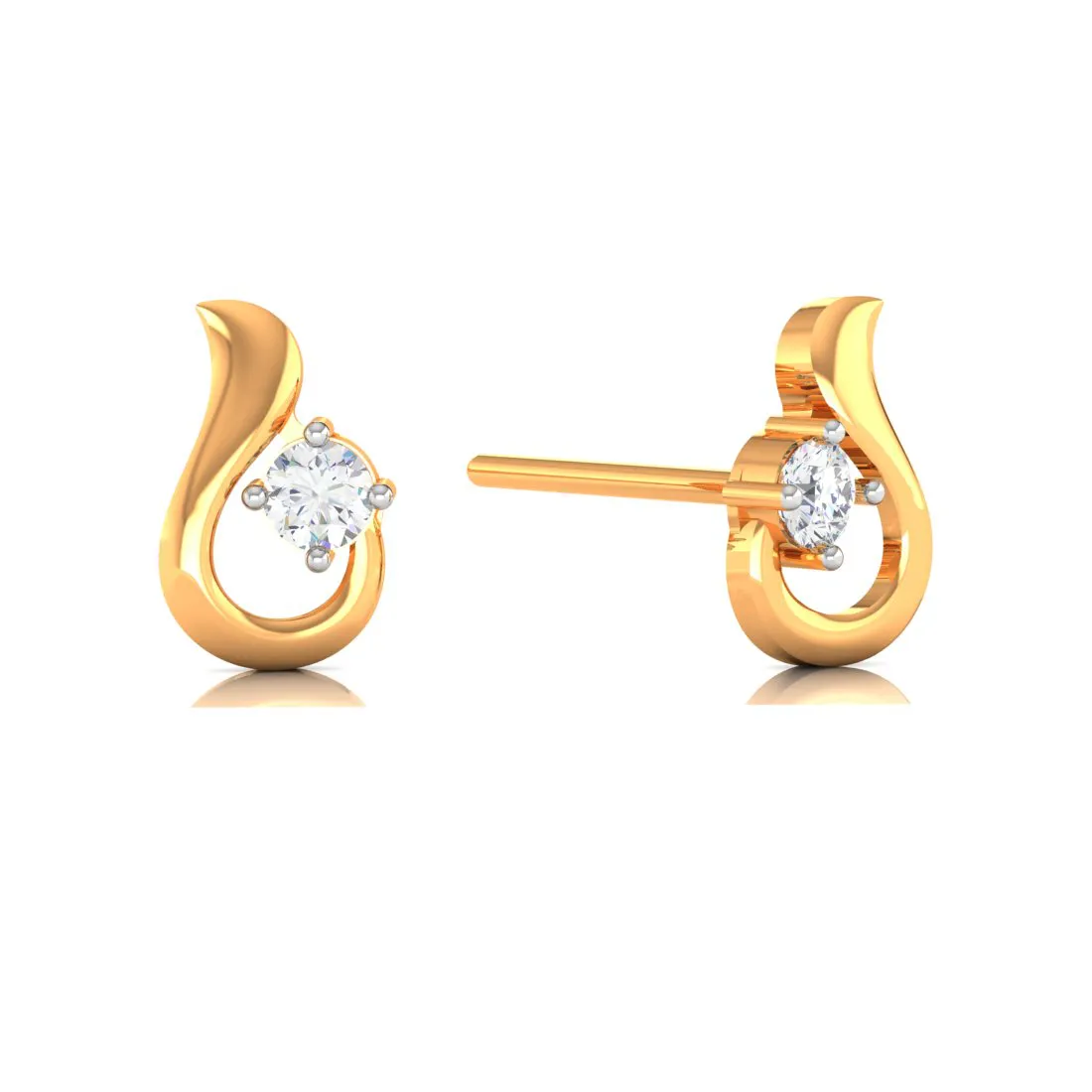 18k Unique Designed Diamond Gold Earrings