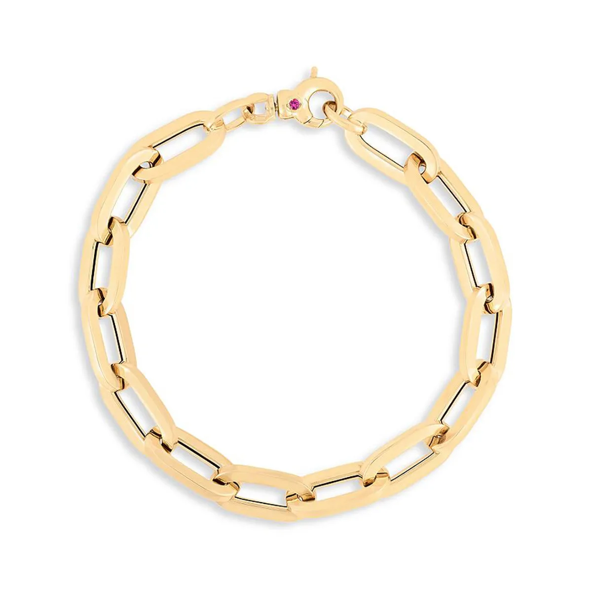 18K Yellow Gold Classic Oro Paperclip Link Bracelet