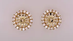 18K Yellow Gold Diamond Earring Jackets