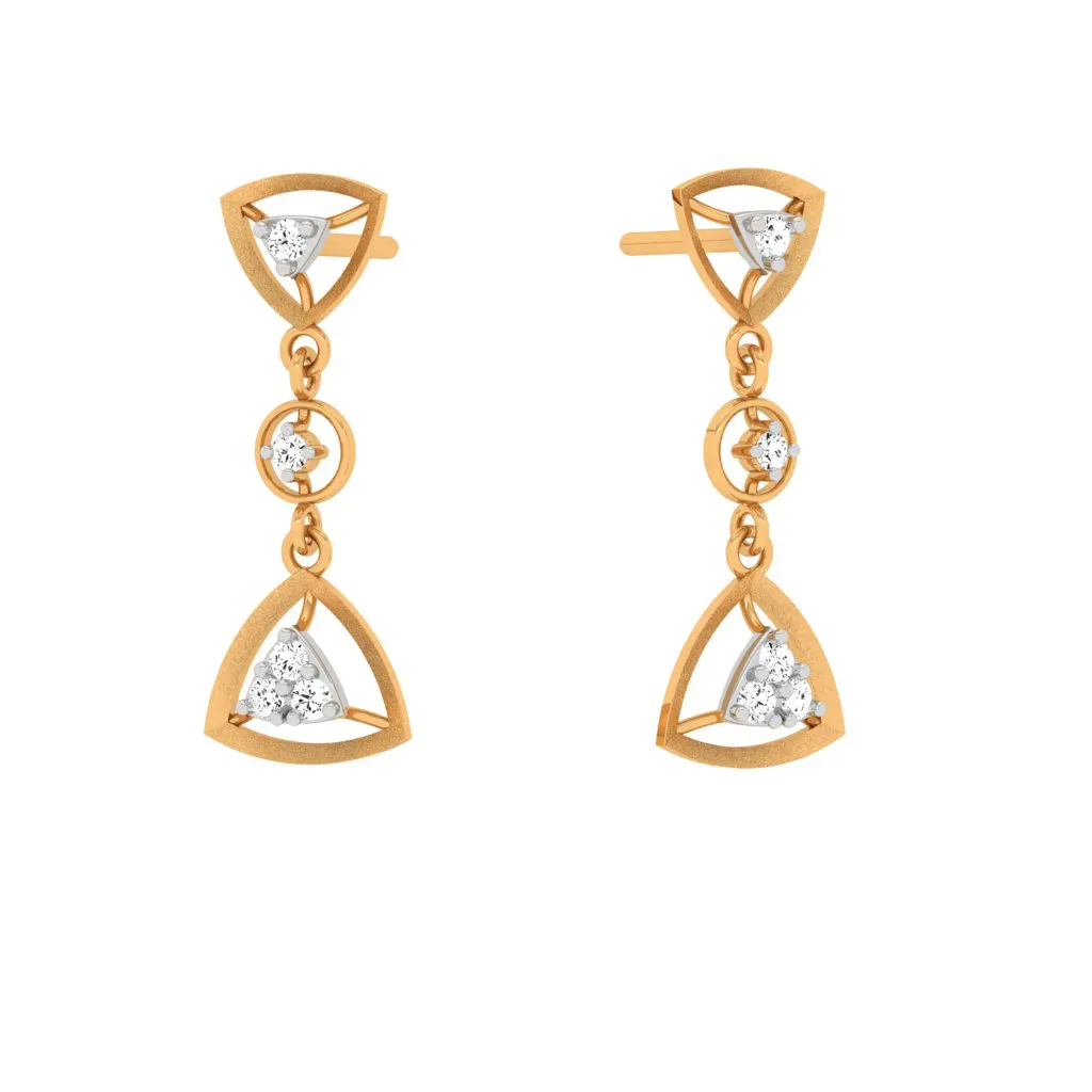 18KT Gold And Diamond Earrings For Women With Precision Of Its Kind