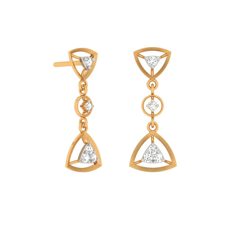 18KT Gold And Diamond Earrings For Women With Precision Of Its Kind