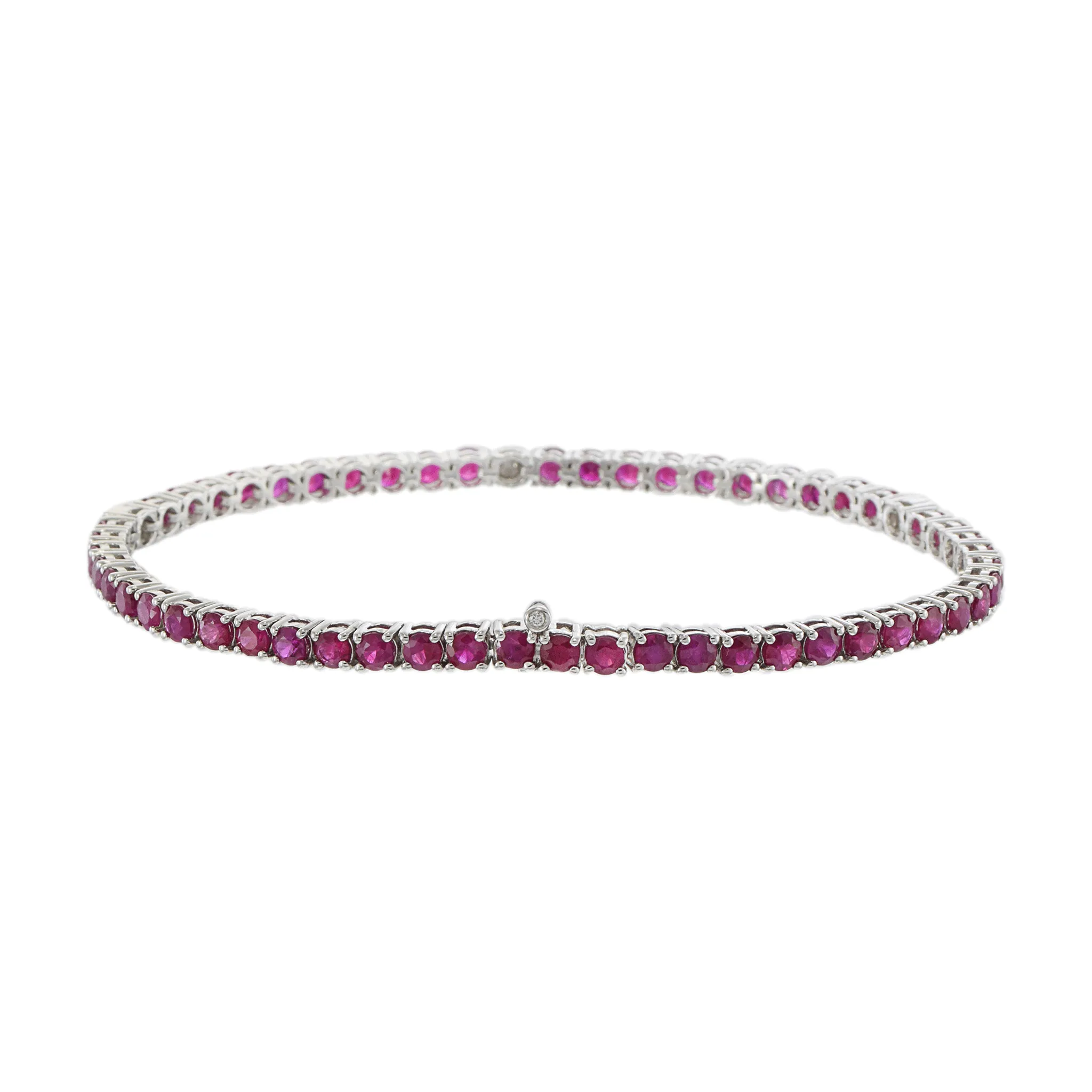 18KT White Gold Diamond And Ruby Bracelet