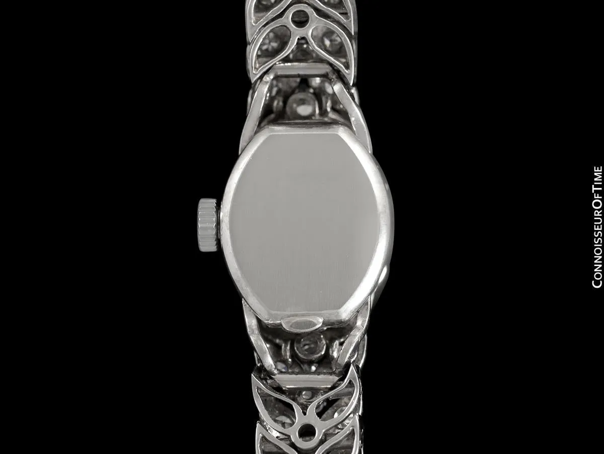 1950's Ebel Vintage Ladies 3.5 Carat Cocktail Watch - 18K White Gold & Diamonds