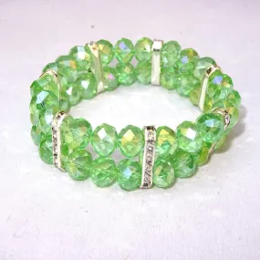 2 Layers Green Crystal Beads Bracelet Jewellery