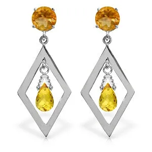 2.4 Carat 14K Solid Yellow Gold Celebratory Citrine Earrings