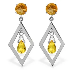 2.4 Carat 14K Solid Yellow Gold Celebratory Citrine Earrings