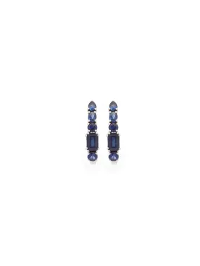 2.50ct Sapphire 18K Gold Climber Earrings