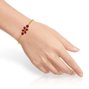 3.15 Carat 14K Solid Yellow Gold Bracelet Natural Ruby