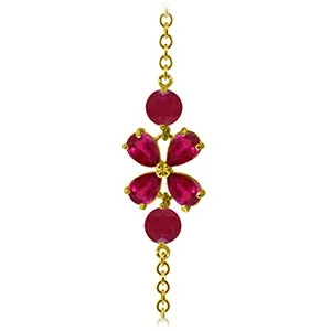 3.15 Carat 14K Solid Yellow Gold Bracelet Natural Ruby