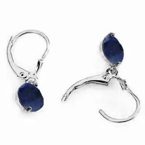 3.3 Carat 14K Solid White Gold Retalliate Sapphire Earrings